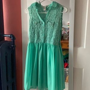 American Rag mint green lace collar dress